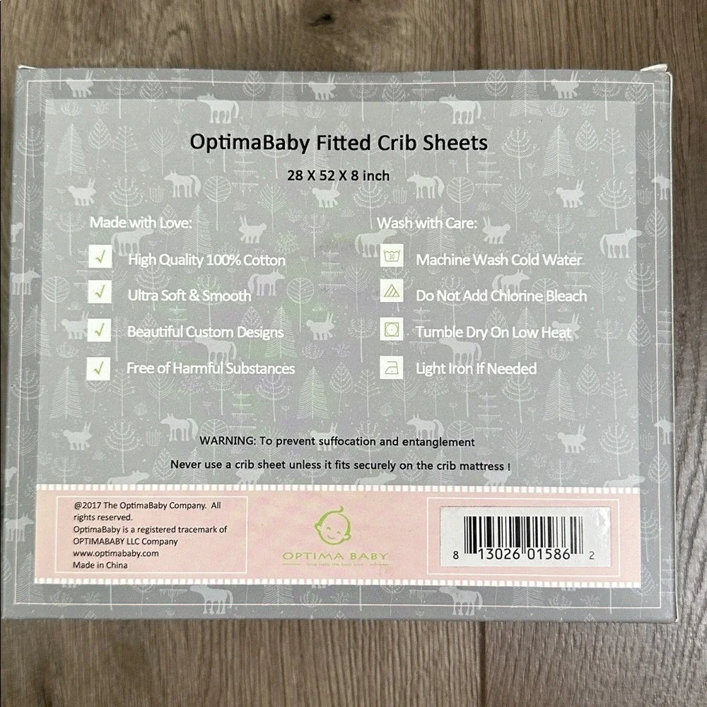 Optima Baby 2 Pack Fitted Soft Cotton Fitted Crib Sheets Green White‎